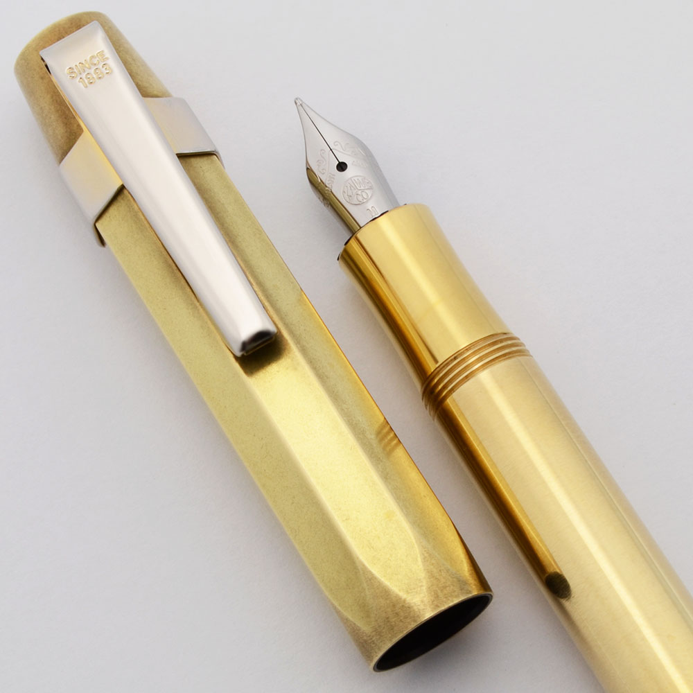 Kaweco Sport Fountain Pen - Brass, Clip, Medium Nib (Near